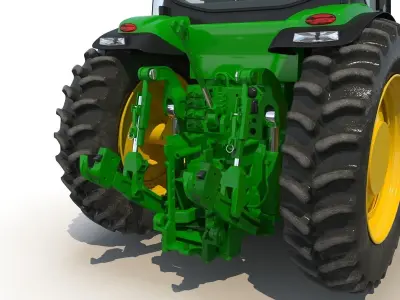 Tractor John Deere 8335R Rigged 3D model