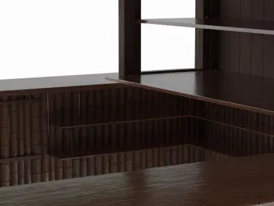  Bamboo Bar Counter with Shelving and Palm Roof Green 