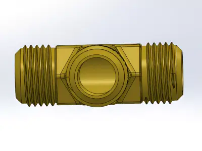 Metallic T-Joint For Pipe Fitting 3D print model