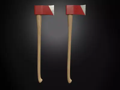 Fireman axe Low-Poly 3D model Free low-poly 3D model