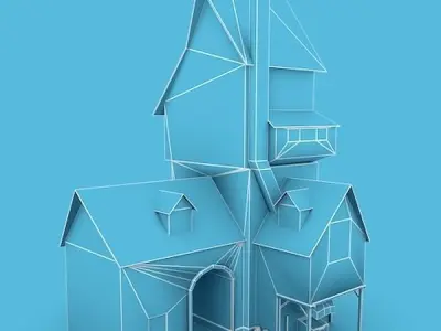 Medieval Building 27 Old Blacksmith House Low-poly 3D model