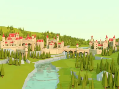 Mini Castle Low-poly 3D model