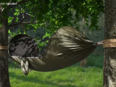 Camping Hammock with Mosquito Net Between Trees 3D model