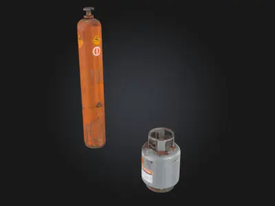 Gas Cylinders  Essential Industrial Storage Units 3D model