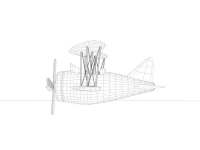 Brown Airplane Low-poly 3D model