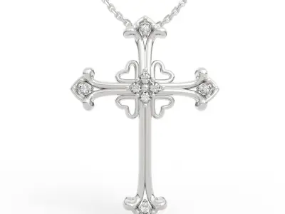 Gothic Cross Necklace 3D print model