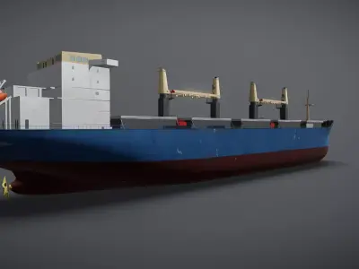 Cargo Ship Low-poly 3D model from CGTrader