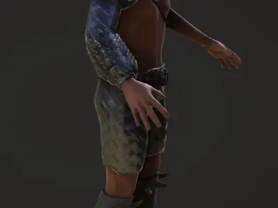 human warrior Low-poly 3D model