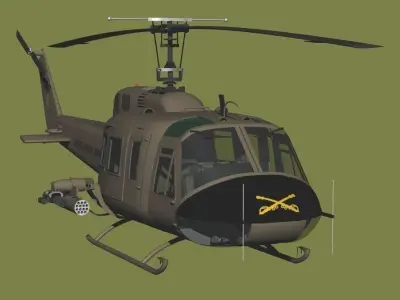 Bell UH-1D HUEY Vietnam 1st Cavalry Division Free 3D model