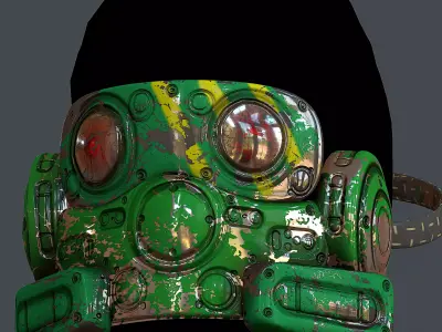 Helmet gas mask scifi military combat Low-poly Low-poly 3D model