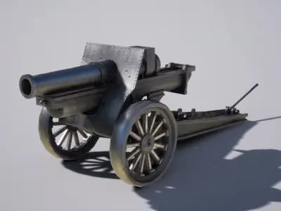 Military Canon Low-poly 3D model