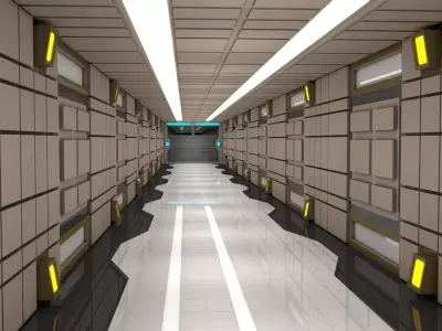 Sci Fi Corridor 3D model 136