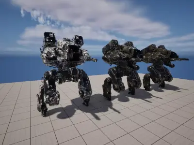 Mech 3D Model Low-poly 3D model