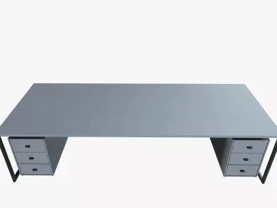 Industrial Work Desk Low-poly 3D model