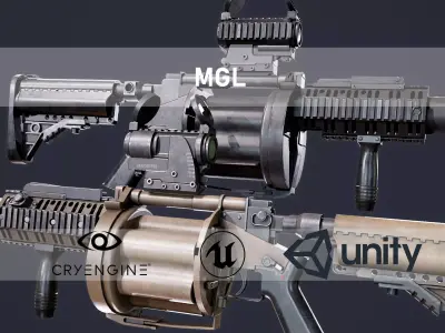 M32 MGL Low-poly 3D model