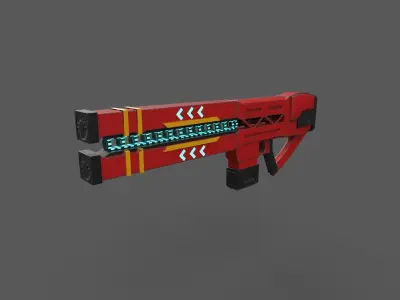 Realistic Sci-Fi Rail Gun Low-poly 3D model