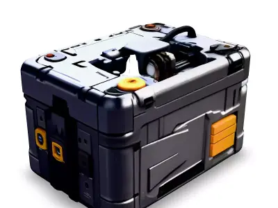 SciFi Storage Container Game Asset Low-poly 3D model buy