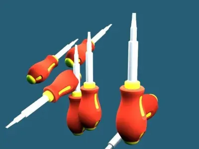 My modern design screwdriver or tournevis Low-poly 3D model