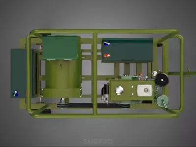 STANDARD GREEN ARMY MILITARY GENSET GENERATOR SET DIESEL ENGINE 3D model