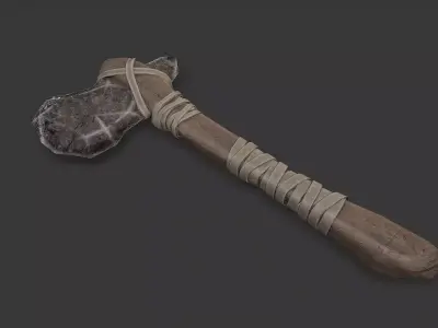Stone Axe Low-poly 3D model