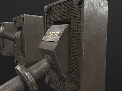 Industrial Power On - Off Switch 1 Low-poly 3D model