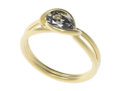 Antique Oval Diamond Ring All Size 3D print model