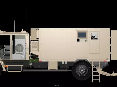 Military Radiation Detection Command Vehicle 3D Model 3D model