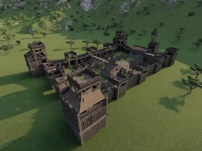 Medieval Castle 3D model 16