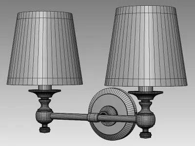 Double Lamp Bracket Satin Nickel 3D model