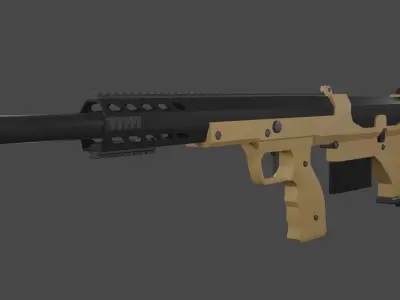 Desert Tech SRS A1 Sniper Rifle Low-poly 3D model