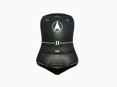 Jetpack J02 Black Green - SciFi Character Design Low-poly 3D model