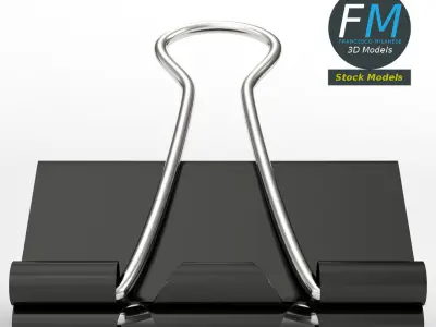 Closed binder clip 1 3D model