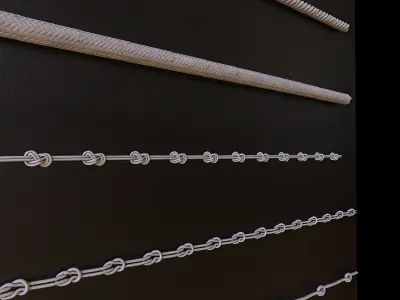 50 rope and knot brush Low-poly 3D model