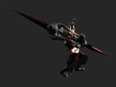 Terror berserk rider   Low-poly 3D model