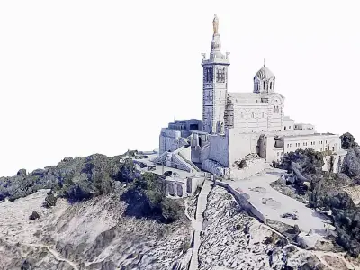 Notre Dame de la Garde Low-poly 3D model