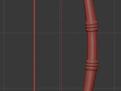 Elven Bow and Arrow Low-poly 3D model