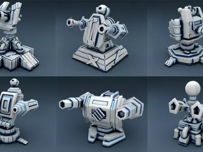 Combat guns Set Part 1 3D print model