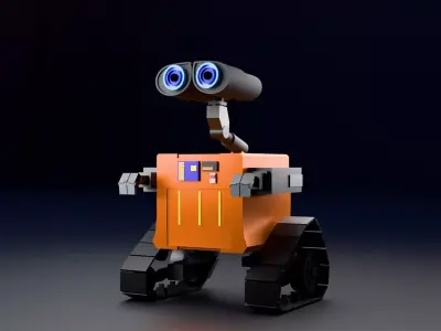 Wall e Robot Detailed Character Sci Fi Utility Low Poly Model  Low-poly 3D model