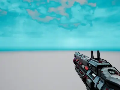 Rifle low poly retro game style Low-poly 3D model