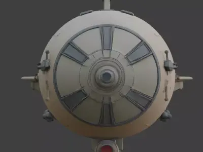 Stylized Chibi Sci-Fi Military Blimp Low-poly 3D model