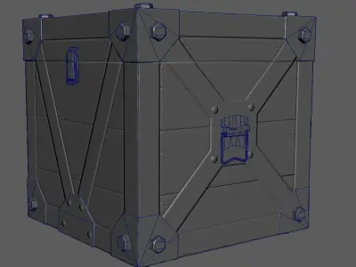 Wooden-Box Low-poly 3D model