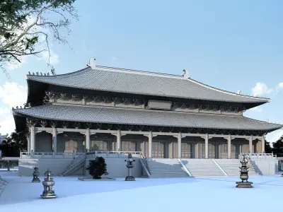 Ancient Asian Chinese city castle palace complex 3D model purchase