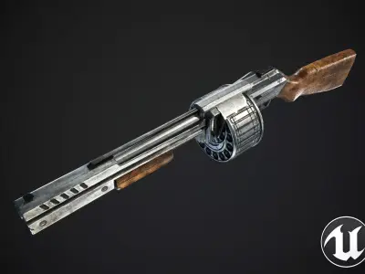 Horn 3 gun Low-poly 3D model