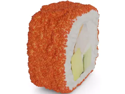 Sushi Tiger shrimp avocado cucumber masago caviar cream 3D model