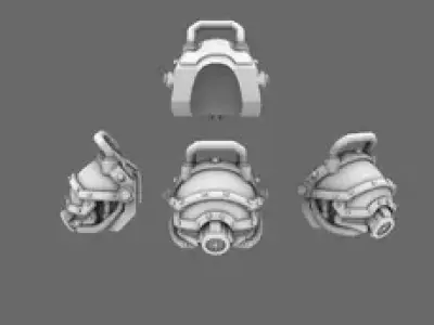 Space Knights V1 Exterminator Shoulder Pads Type B 3D print model