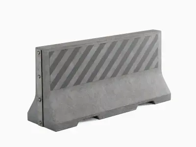Large Concrete Barrier 04 Low-poly 3D model