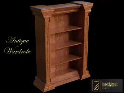 Antique Bookcase Low-poly 3D model