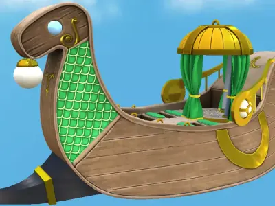Royal Viking Ship Low-poly 3D model