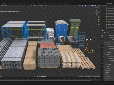 MEGA Construction Materials Collection Low-poly 3D model