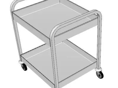 service trolley double deck with deep top 3D model
